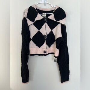 Free people pink black sweater